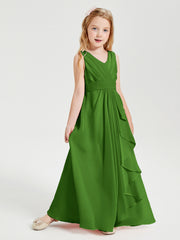 Boho Long Chiffon Bridesmaid Gown Moss