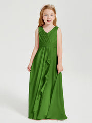 Boho Long Chiffon Bridesmaid Gown Moss