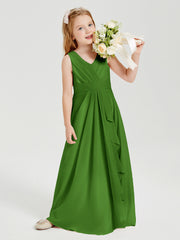 Boho Long Chiffon Bridesmaid Gown Moss