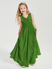 Boho Long Chiffon Bridesmaid Gown Moss