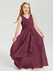 Boho Long Chiffon Bridesmaid Gown Mulberry