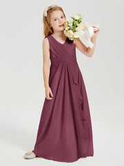 Boho Long Chiffon Bridesmaid Gown Mulberry
