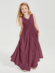 Boho Long Chiffon Bridesmaid Gown Mulberry