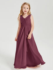Boho Long Chiffon Bridesmaid Gown Mulberry