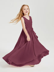 Boho Long Chiffon Bridesmaid Gown Mulberry