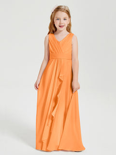 Boho Long Chiffon Bridesmaid Gown Orange