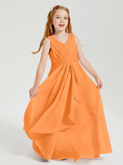 Boho Long Chiffon Bridesmaid Gown Orange