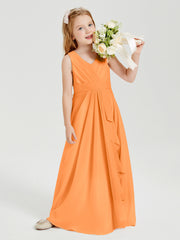 Boho Long Chiffon Bridesmaid Gown Orange