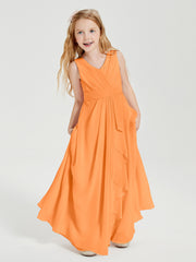 Boho Long Chiffon Bridesmaid Gown Orange