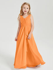 Boho Long Chiffon Bridesmaid Gown Orange