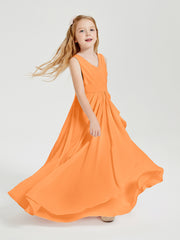 Boho Long Chiffon Bridesmaid Gown Orange
