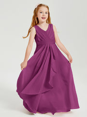 Boho Long Chiffon Bridesmaid Gown Orchid