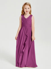 Boho Long Chiffon Bridesmaid Gown Orchid