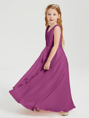 Boho Long Chiffon Bridesmaid Gown Orchid