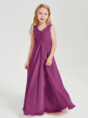 Boho Long Chiffon Bridesmaid Gown Orchid