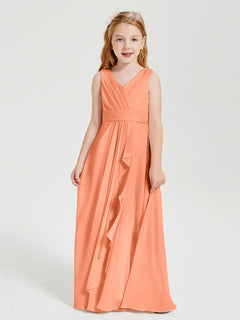 Boho Long Chiffon Bridesmaid Gown Papaya