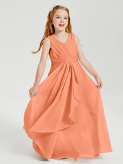 Boho Long Chiffon Bridesmaid Gown Papaya