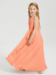 Boho Long Chiffon Bridesmaid Gown Papaya