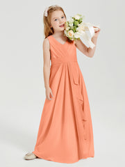 Boho Long Chiffon Bridesmaid Gown Papaya