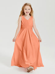 Boho Long Chiffon Bridesmaid Gown Papaya