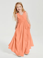 Boho Long Chiffon Bridesmaid Gown Papaya