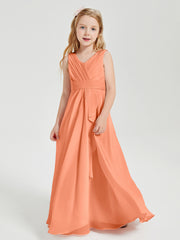 Boho Long Chiffon Bridesmaid Gown Papaya