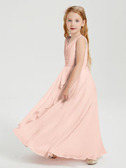 Boho Long Chiffon Bridesmaid Gown Pearl Pink