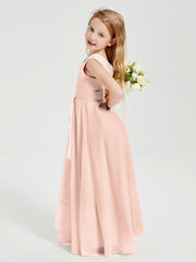 Boho Long Chiffon Bridesmaid Gown Pearl Pink