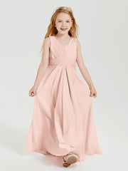 Boho Long Chiffon Bridesmaid Gown Pearl Pink