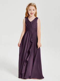 Boho Long Chiffon Bridesmaid Gown Plum