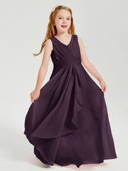 Boho Long Chiffon Bridesmaid Gown Plum