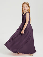 Boho Long Chiffon Bridesmaid Gown Plum
