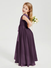 Boho Long Chiffon Bridesmaid Gown Plum