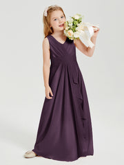 Boho Long Chiffon Bridesmaid Gown Plum