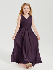 Boho Long Chiffon Bridesmaid Gown Plum