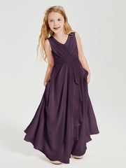 Boho Long Chiffon Bridesmaid Gown Plum