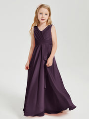 Boho Long Chiffon Bridesmaid Gown Plum