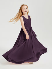Boho Long Chiffon Bridesmaid Gown Plum