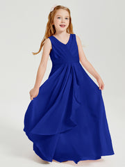 Boho Long Chiffon Bridesmaid Gown Royal Blue