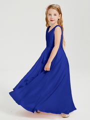 Boho Long Chiffon Bridesmaid Gown Royal Blue