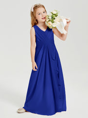 Boho Long Chiffon Bridesmaid Gown Royal Blue