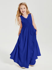 Boho Long Chiffon Bridesmaid Gown Royal Blue