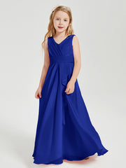 Boho Long Chiffon Bridesmaid Gown Royal Blue