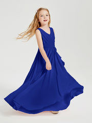 Boho Long Chiffon Bridesmaid Gown Royal Blue