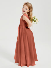 Boho Long Chiffon Bridesmaid Gown Rust