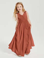 Boho Long Chiffon Bridesmaid Gown Rust