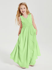 Boho Long Chiffon Bridesmaid Gown Sage