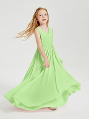 Boho Long Chiffon Bridesmaid Gown Sage