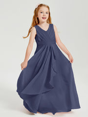 Boho Long Chiffon Bridesmaid Gown Stormy