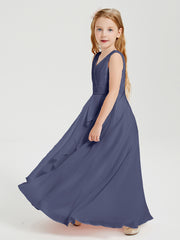 Boho Long Chiffon Bridesmaid Gown Stormy